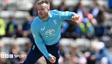Mason Crane bowls for England Lions in 2026