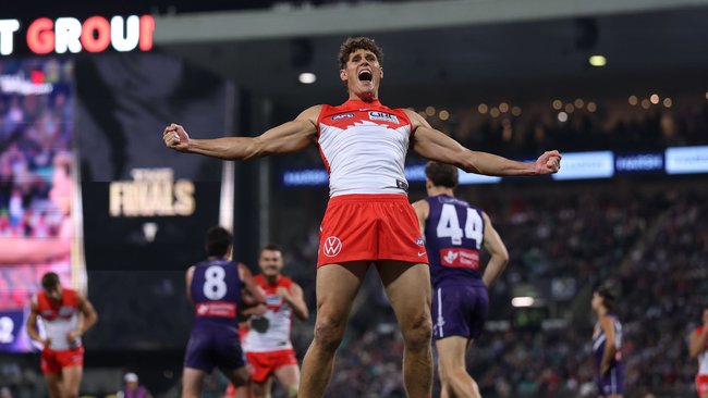 After a slow start, Charlie Curnow really got going for the Swans.