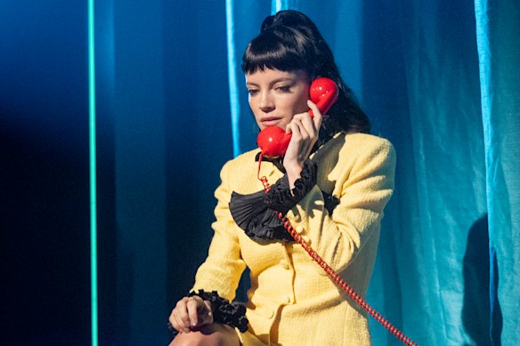 Lily Allen performs West End Girl in April in Los Angeles.