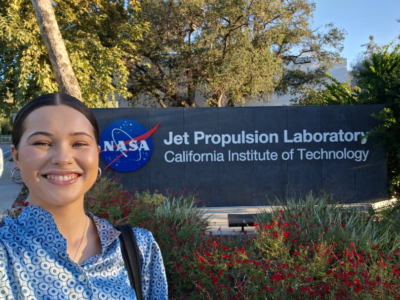 UWA student Alaxandrea O'Brien at NASA JPL in California.