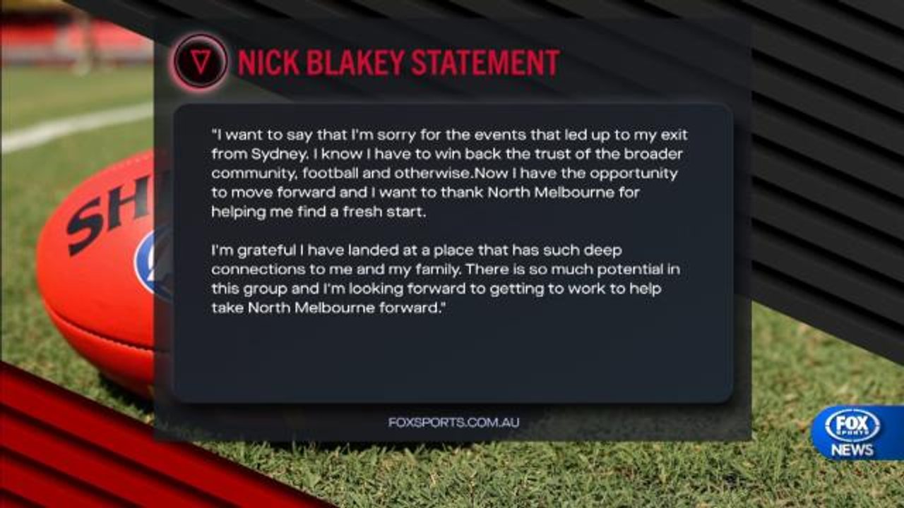 Blakey thanks North ahead of move