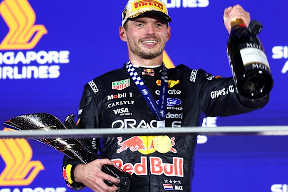 Max Verstappen has won for the first time at the Marina Bay Street Circuit. 