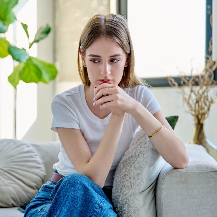 gen z woman thinking about mental illness