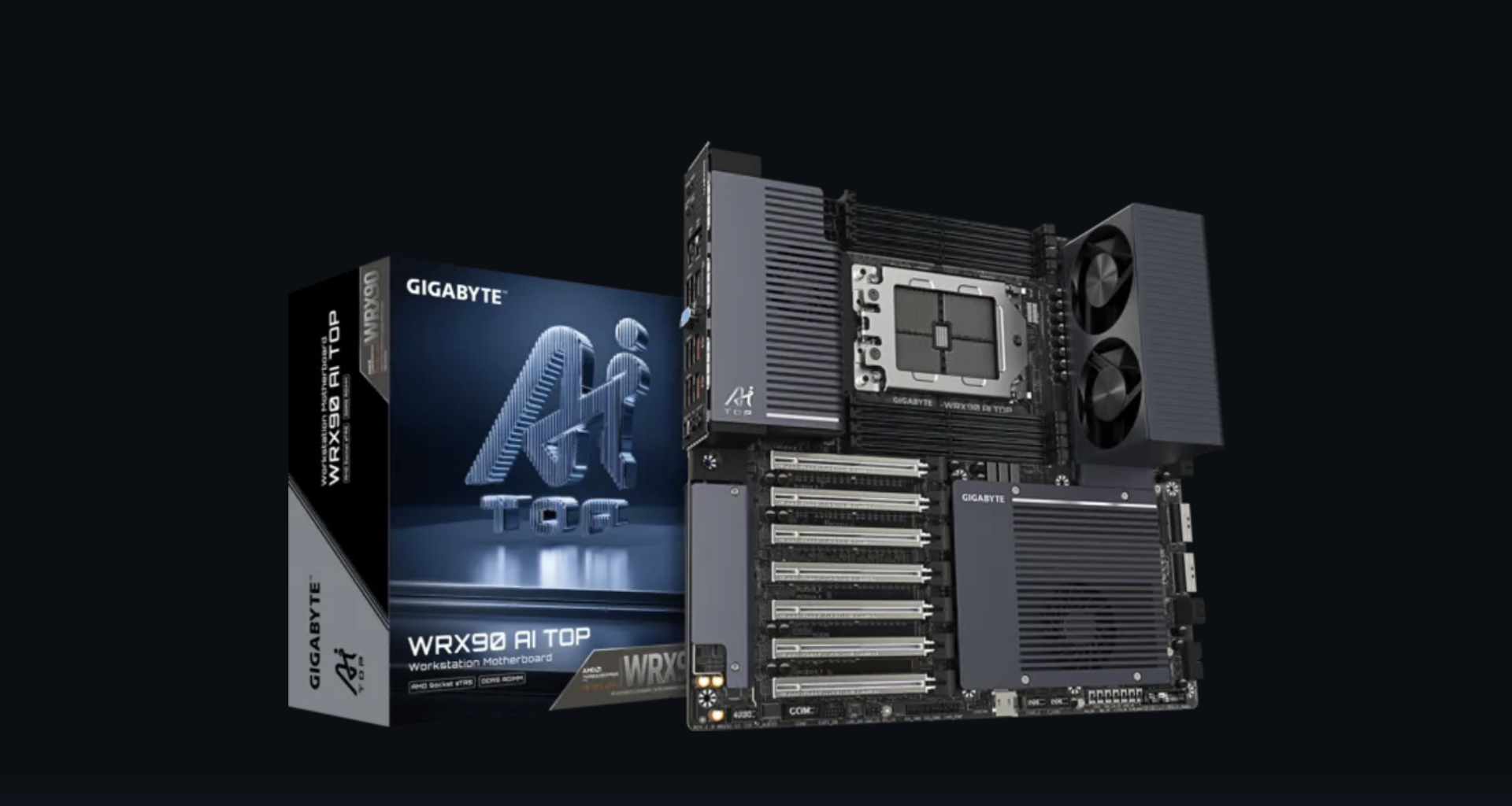GIGABYTE Unveils WRX90 AI TOP Motherboard With Support for Up to 9 GPUs and 2TB of RAM