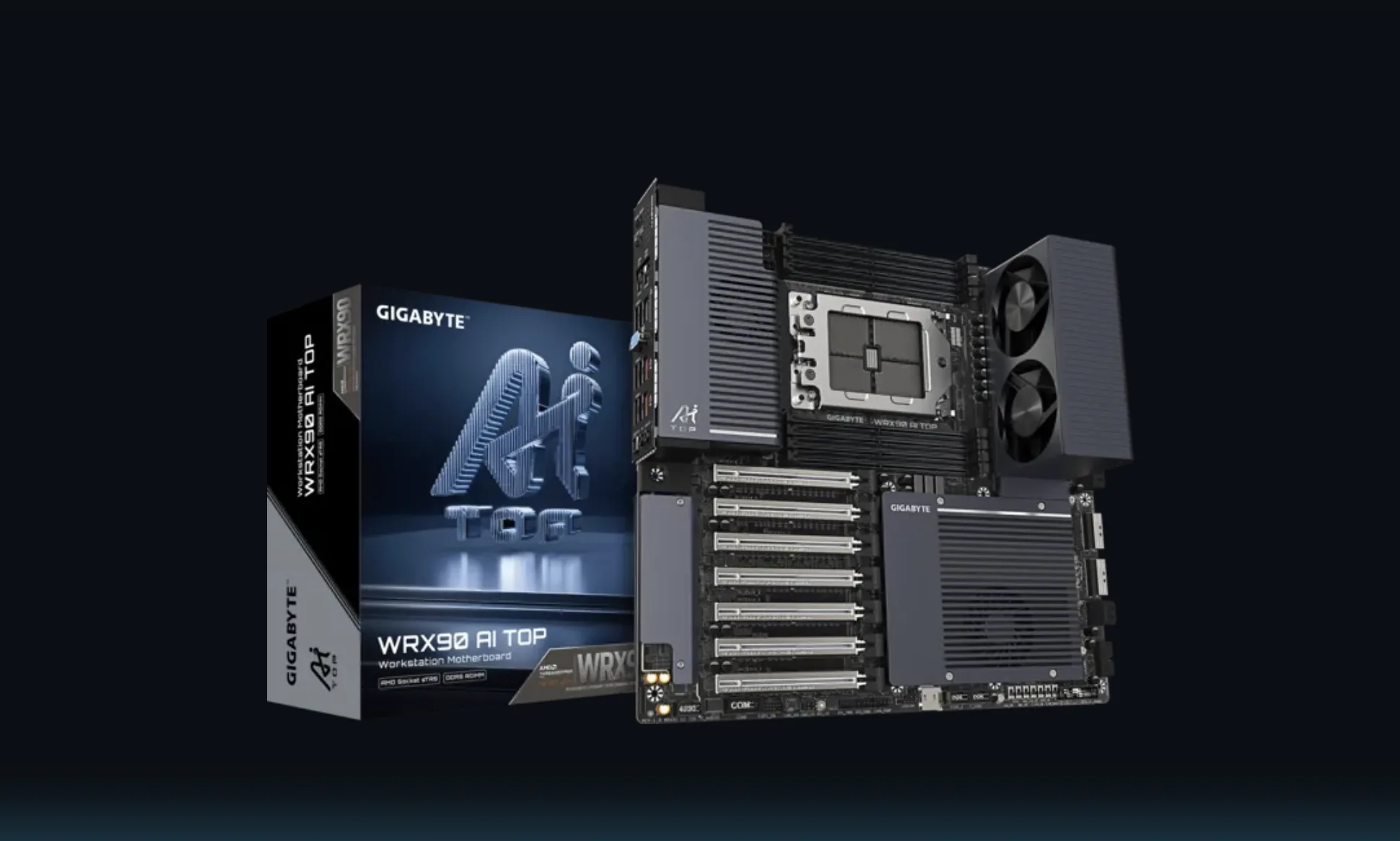GIGABYTE Unveils WRX90 AI TOP Motherboard With Support for Up to 9 GPUs and 2TB of RAM
