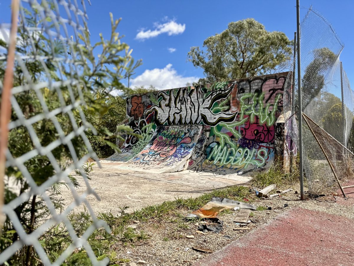 graffity on a wall at the Hawker Tennis Centre