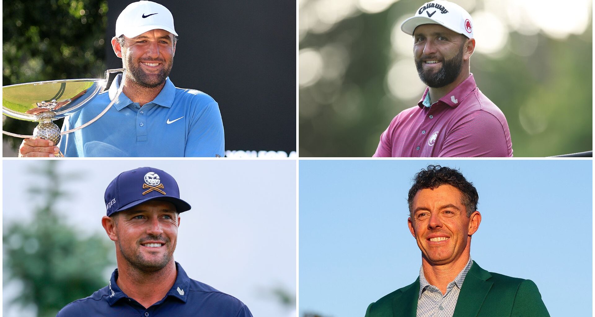 Scottie Scheffler, Jon Rahm, Bryson DeChambeau and Rory McIlroy