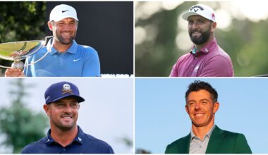 Scottie Scheffler, Jon Rahm, Bryson DeChambeau and Rory McIlroy