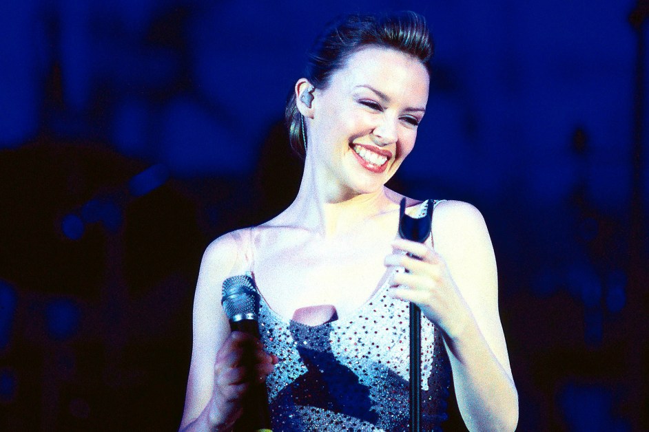 Kylie Minogue performs at the Hammersmith Apollo on March 17, 2001 in London, England.