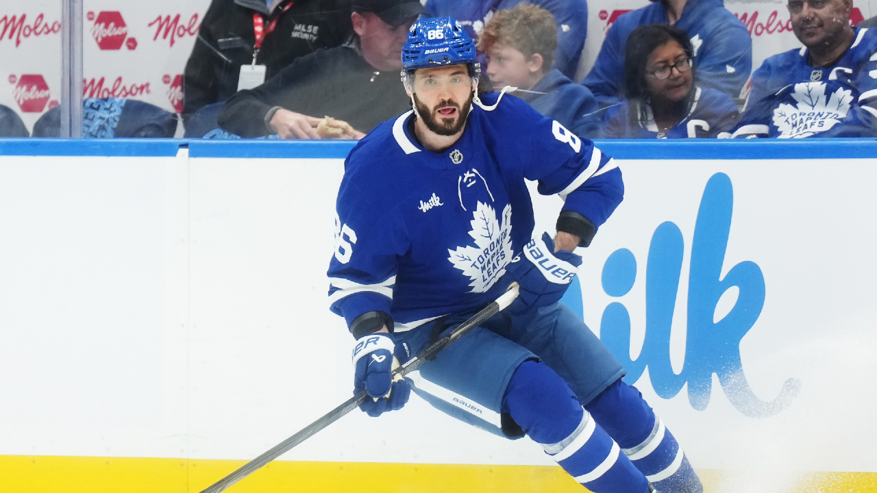 Maple Leafs' Kirill Marchenko exits vs. Flames with lower-body injury