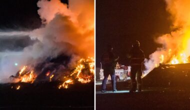 Glenorchy tip fire sends flames above Hobart’s northern suburbs