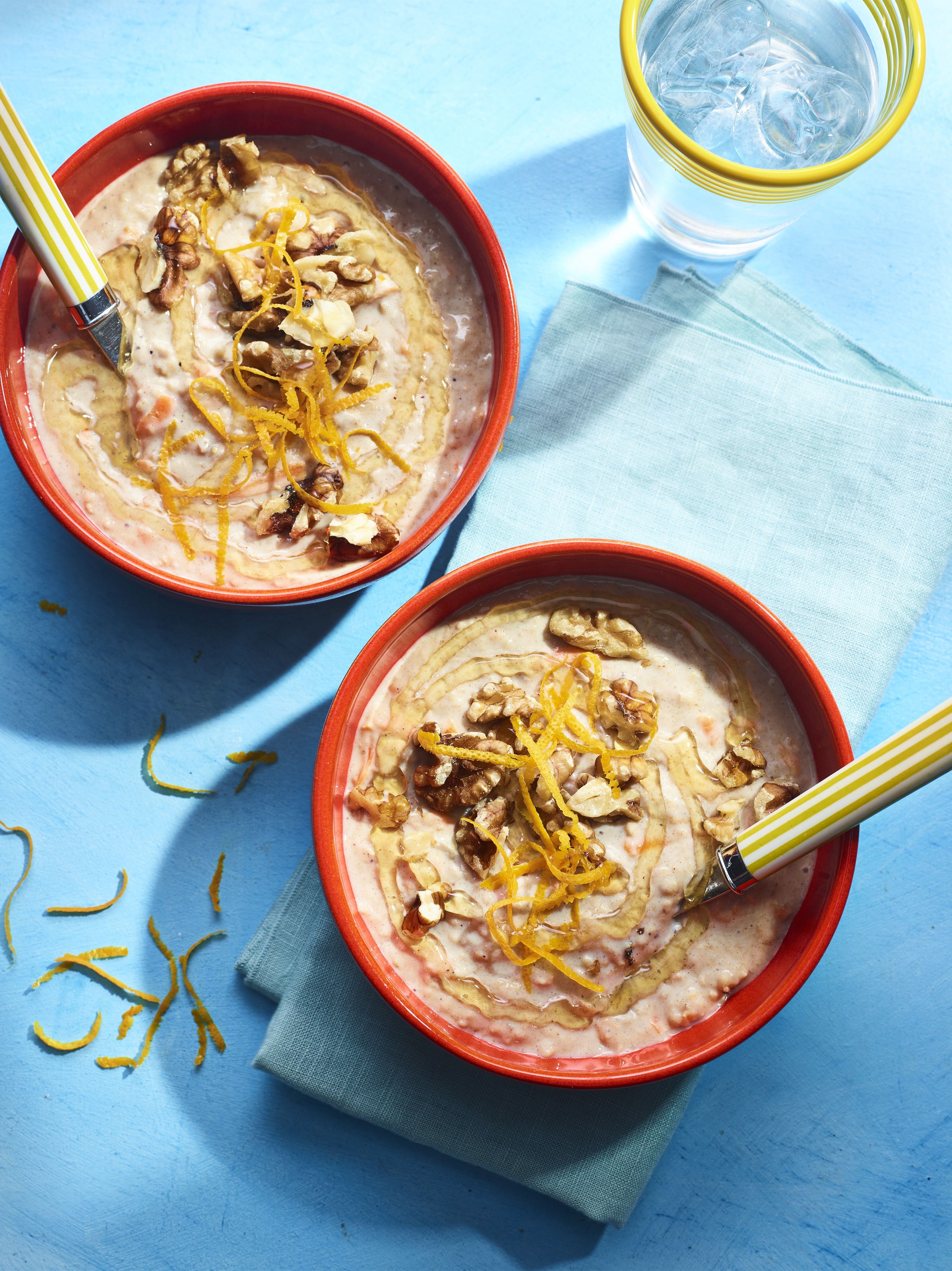 Oats, carrots, dried fruit and walnuts make this breakfast an easy way to start building towards 30g