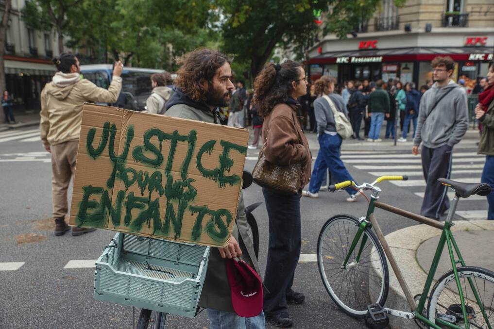 A protester in Paris during recent demonstrations. Picture by Davood Maeili