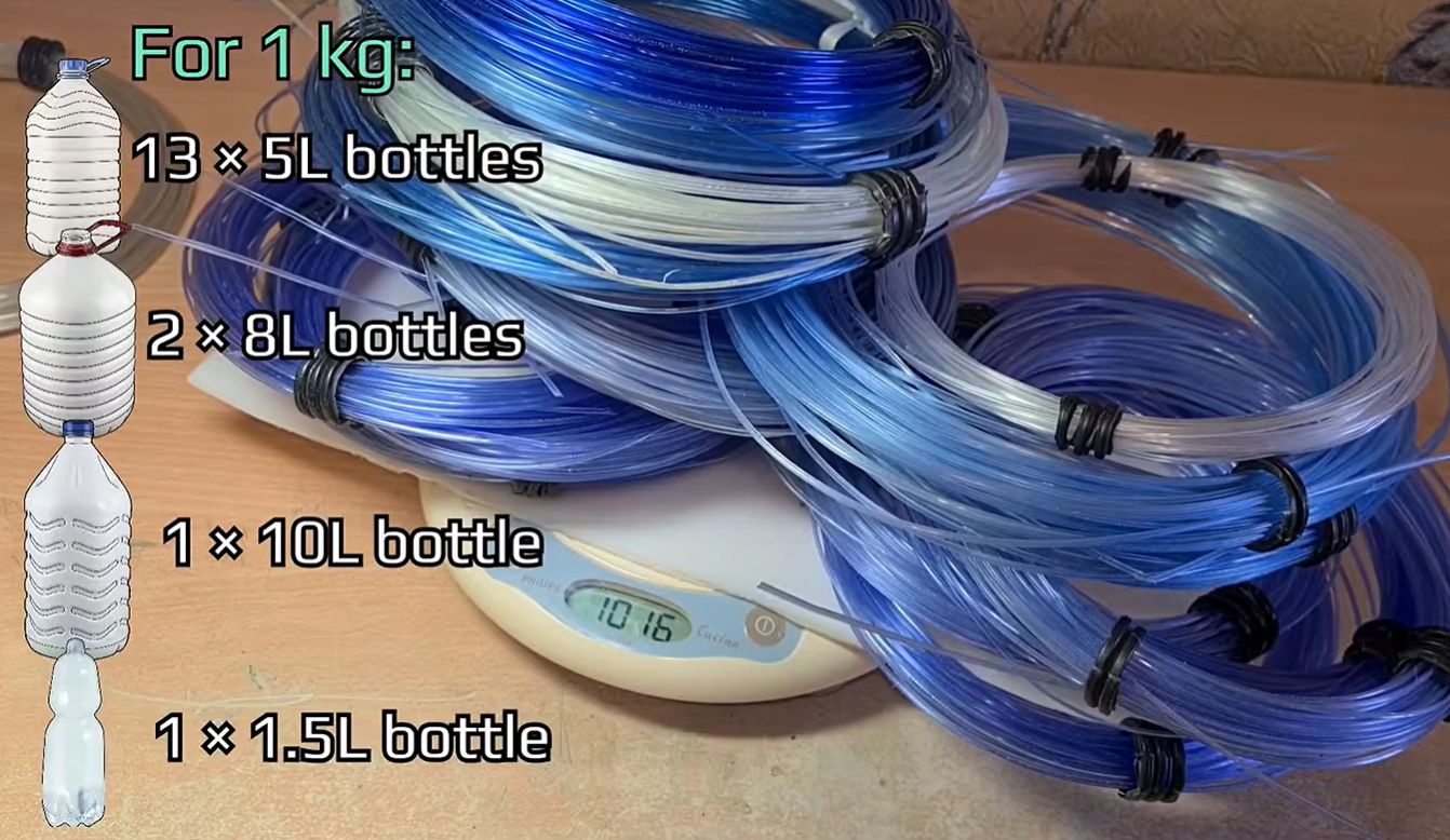 Counting The PET Bottles Needed To Make 1 Kg Of Printer Filament