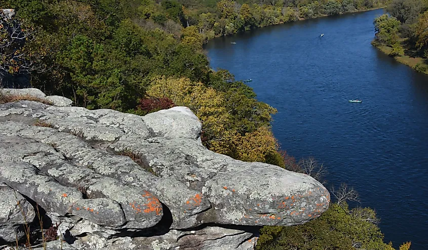 The White River and Ozark National Forest near Calico Rock, Arkansas.