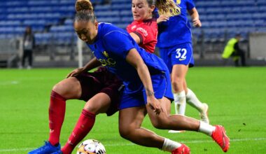 Chelsea winger Lauren James initially appeared to be fouled by Lyon defender Damaris Egurrola until a VAR review
