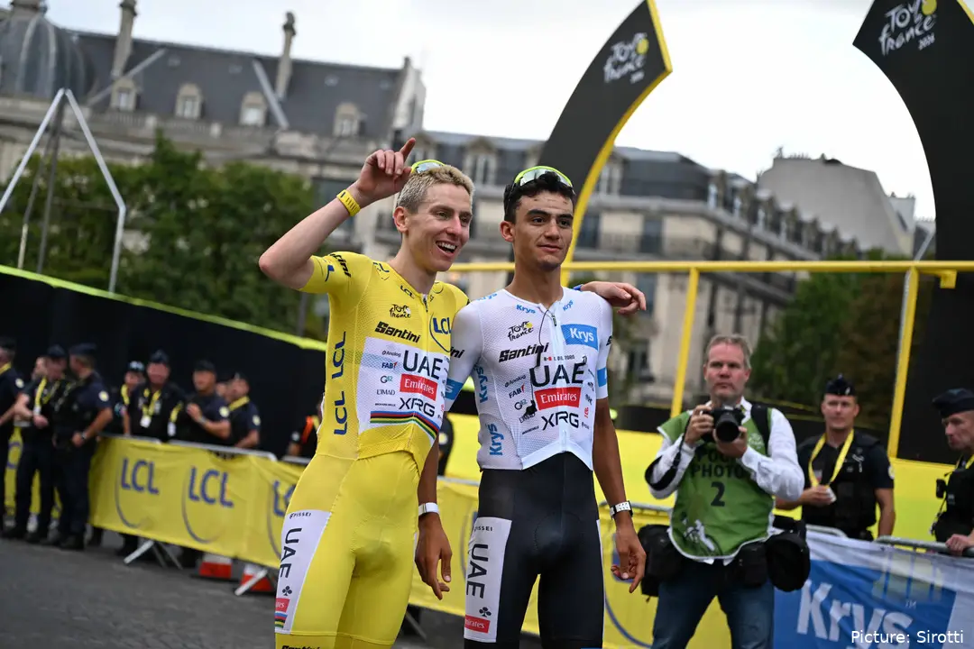 Tadej Pogacar and Isaac del Toro at the 2026 Tour de France