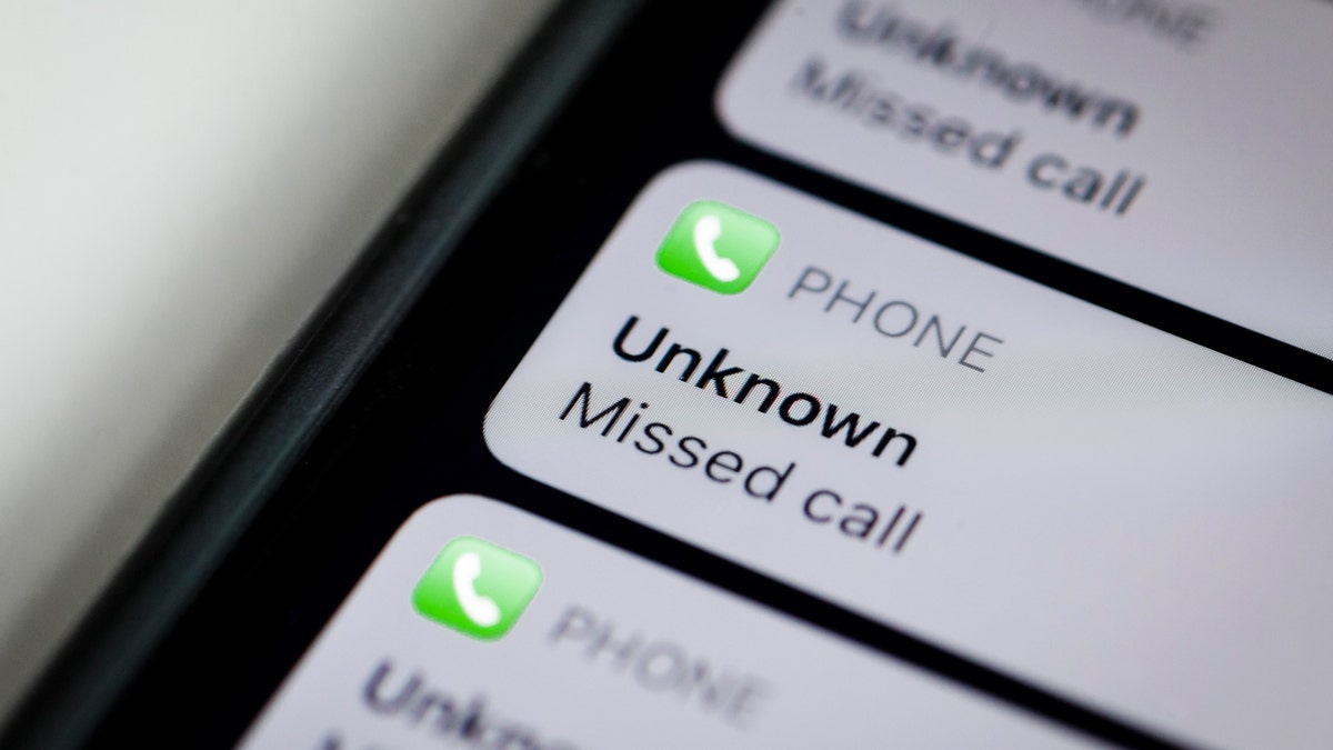 Unknown caller phone display