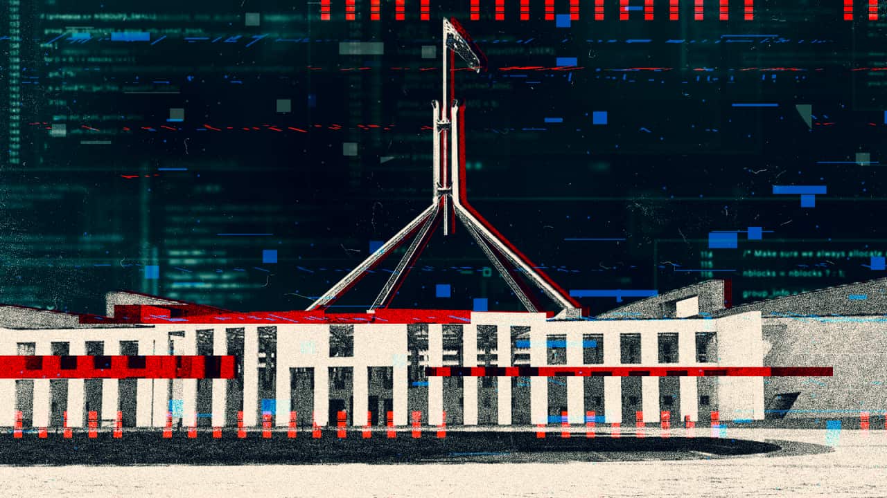 Graphic art of parliament house in canberra