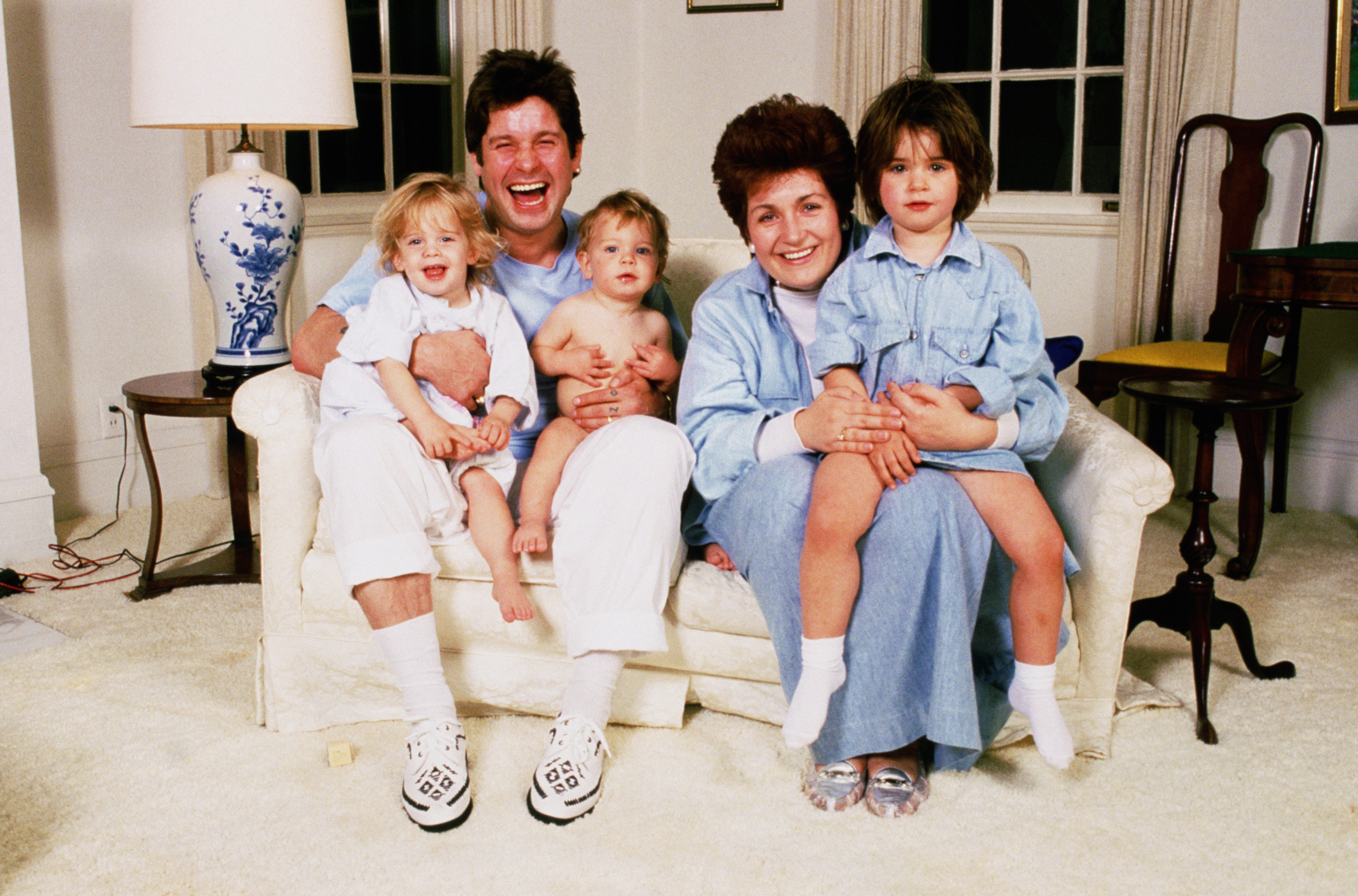 Ozzy Osbourne with his family at home.