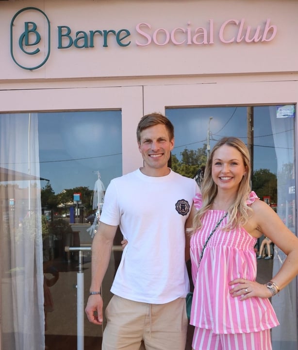 Founders of Barre Social Club standing outside the studio