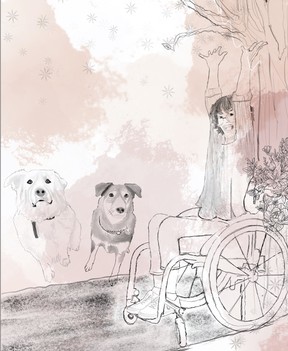 An illustration from the children’s book Mommy Grew A Wheelchair by Laura McKenzie of Sudbury.
