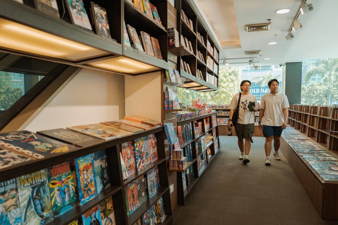 Customers going around the Fully Booked branch in Bonifacio High Street, Manila, Philippines, on Thursday, April 17, 2025.