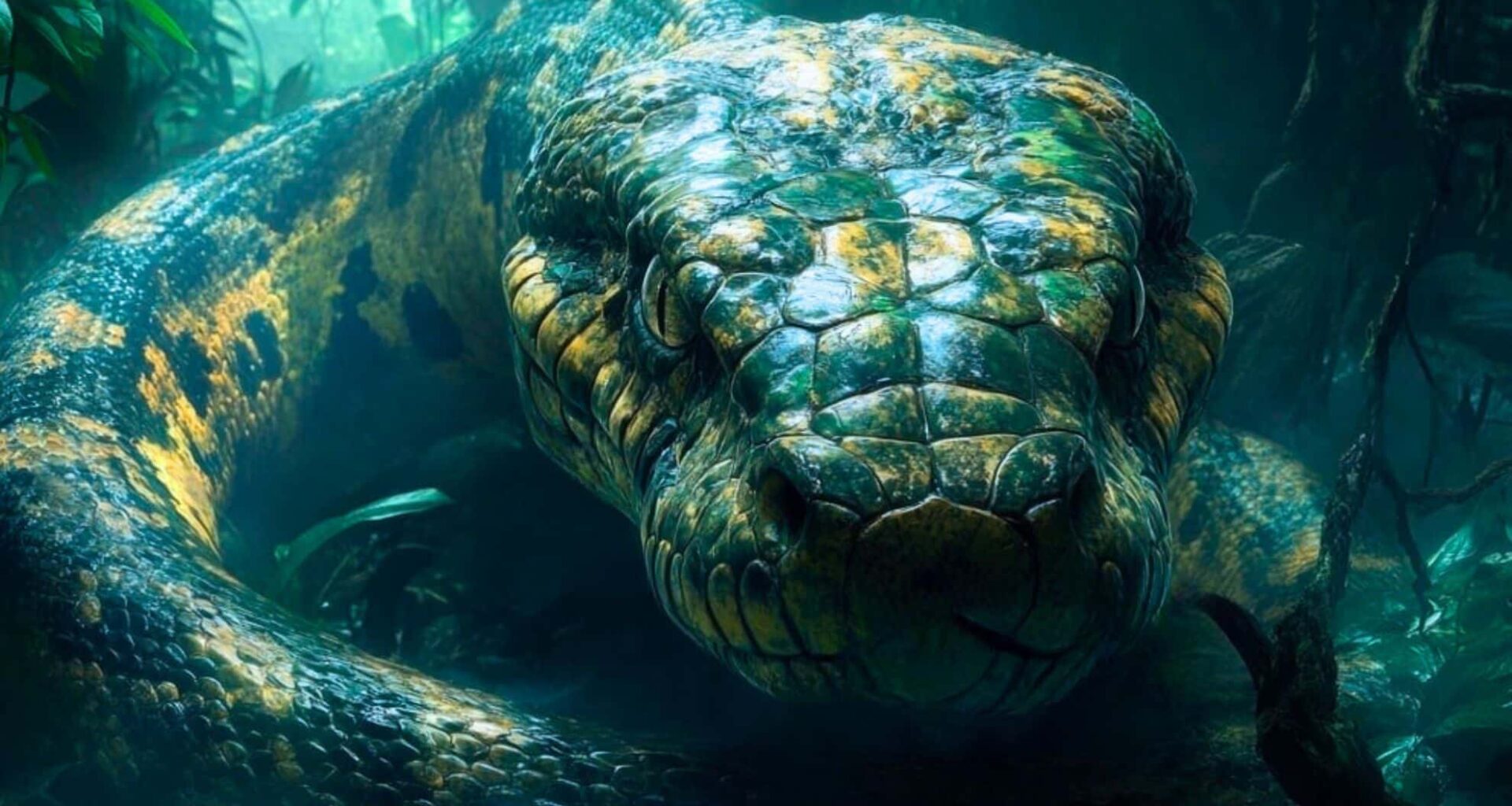 Titanoboa Emerges From The Depths Of A Lush Prehistoric Jungle