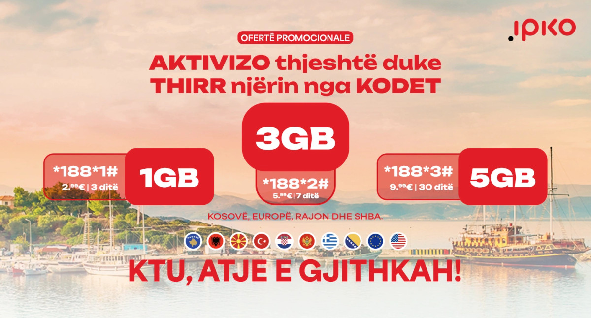 IPKO presents new Roaming packages - Internet everywhere, simpler and cheaper than ever!