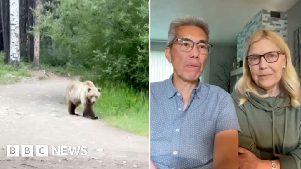 Couple recounts frightful encounter with grizzly bear