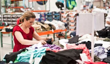 A person looking at clothes.