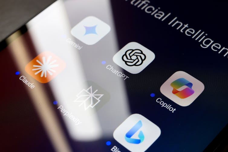 A phone screen with AI apps