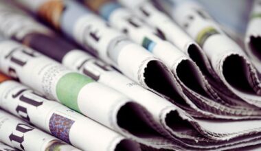 newspapers in loose stack