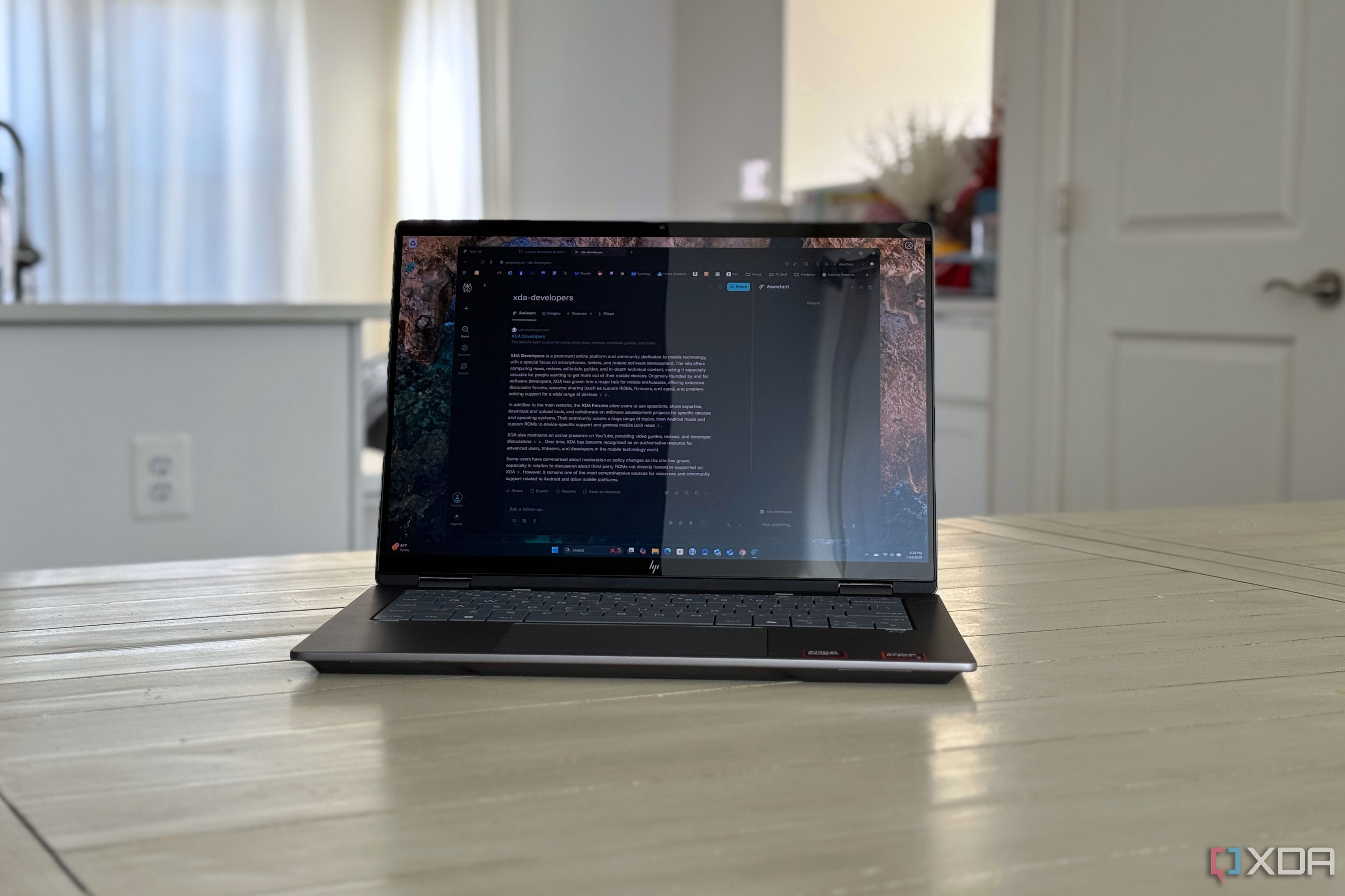 perplexity comet browser on a laptop