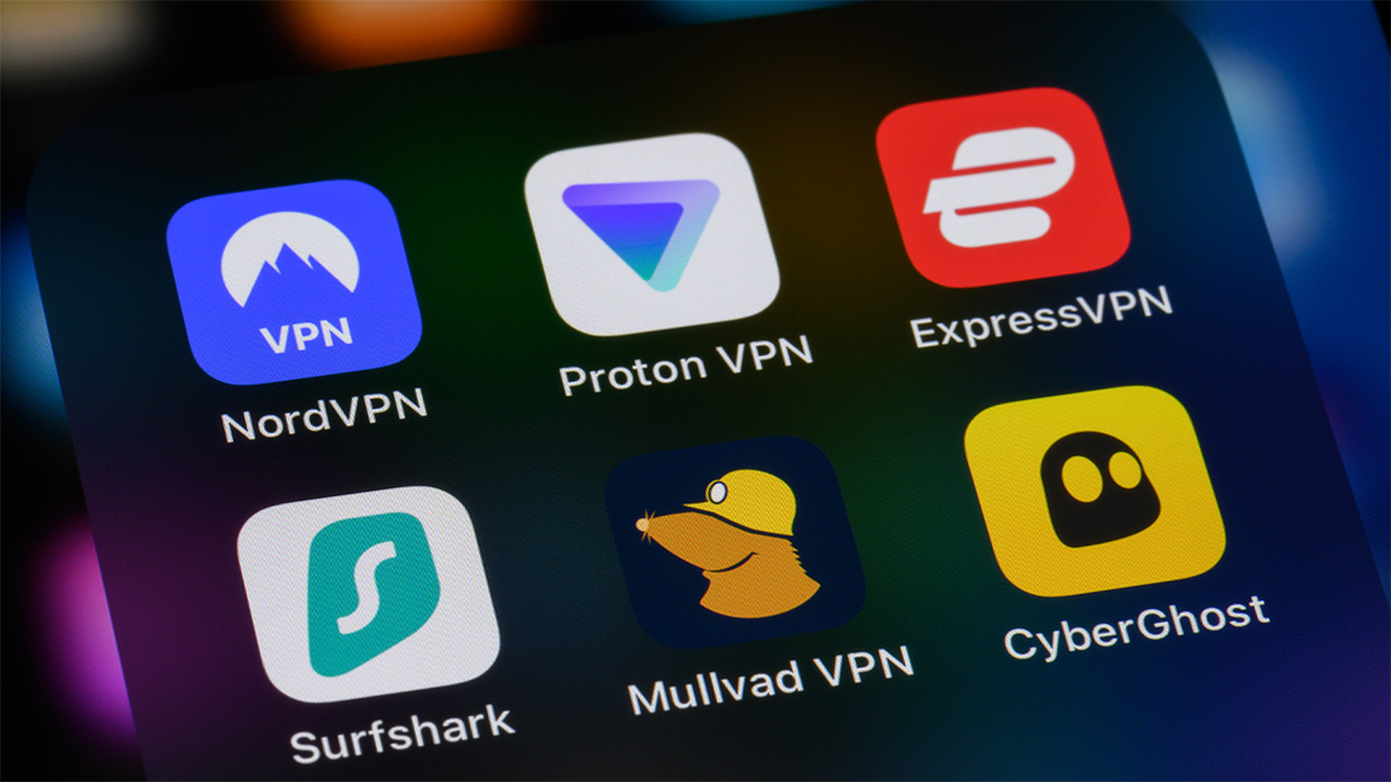 Collection of VPN apps on iPhone screen