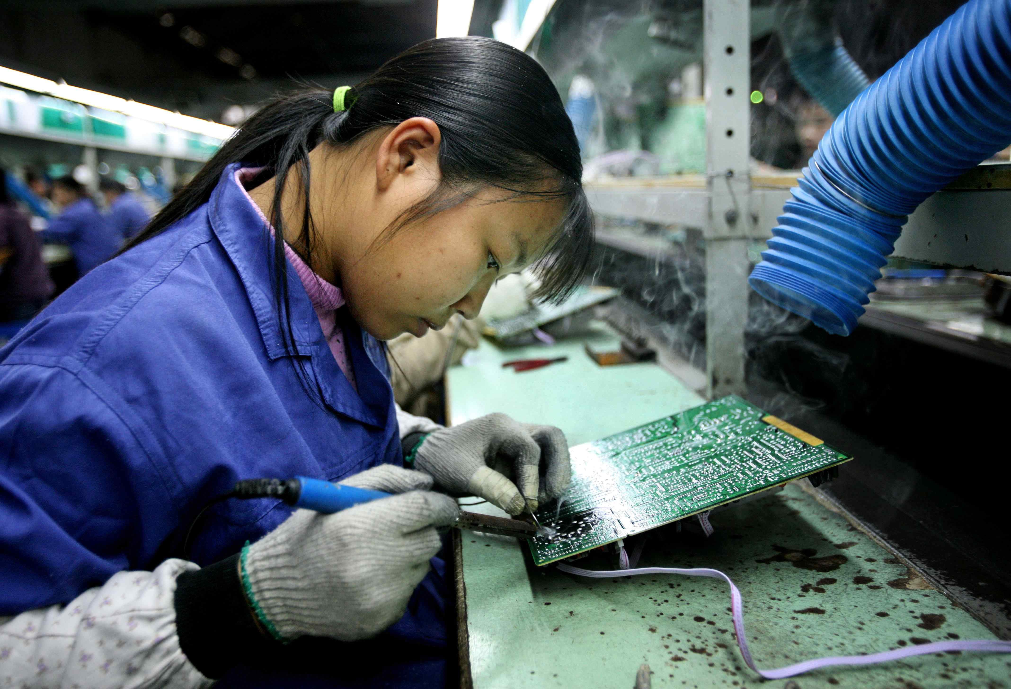 A TV factory in southern China