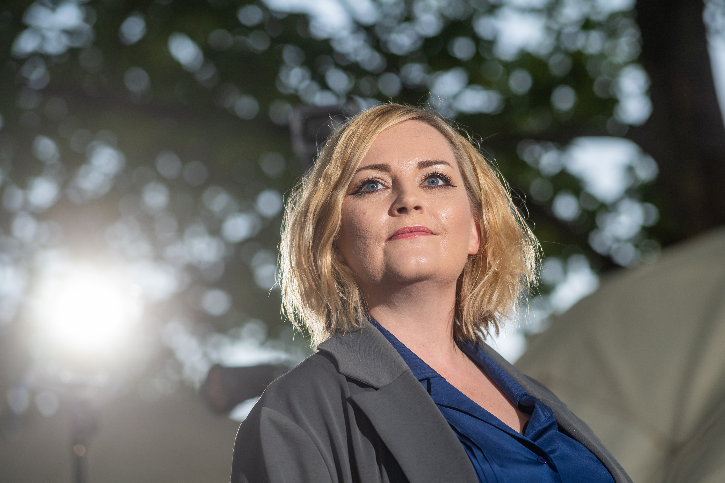 Poet Jenny Lindsay at the Edinburgh International Book Festival.
