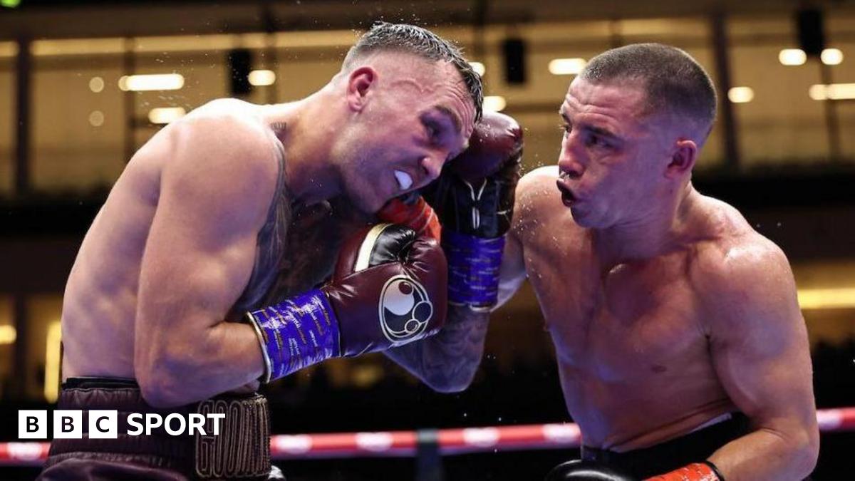 Nick Ball lands a punch on Sam Goodman