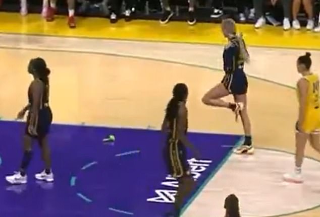 Sophie Cunningham was hit by a similar green sex toy at a recent WNBA game