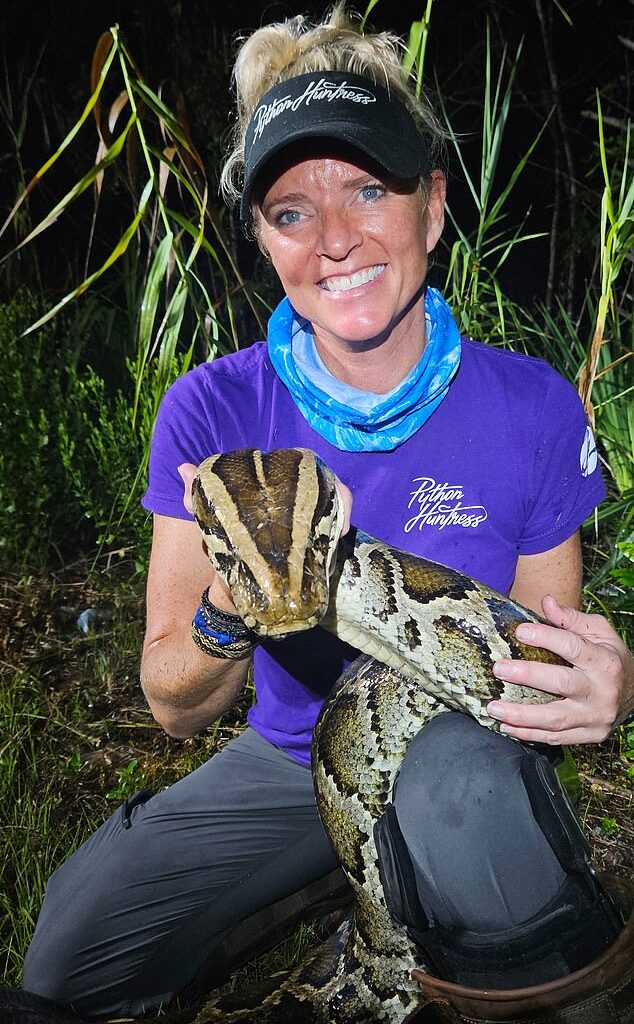 Amy Siewe is a real life Indiana Jones heading out on python hunts at night
