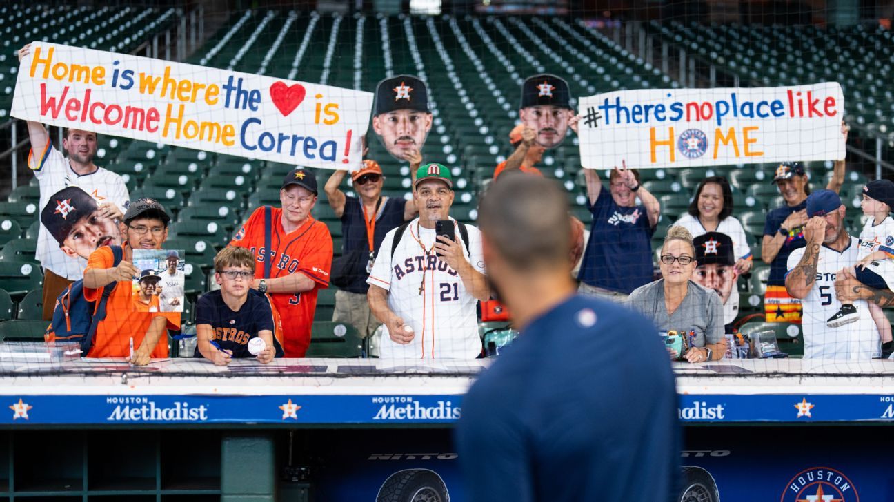 Carlos Correa back in Houston as Astro, Alex Bregman as visitor