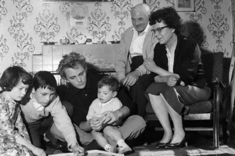 Getty Images Terence Stamp just after he had been cast in the title role of the film 'Billy Budd'. He is seen here with his mother Ethel, his father Thomas, his brothers Richard and John, and his sister Linette at home in London