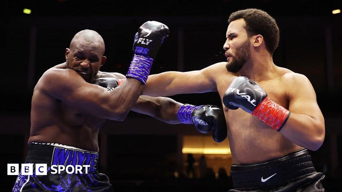 Moses Itauma lands a punch on Dillian Whyte during their heavyweight fight in Saudi Arabia