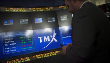 S&P/TSX composite down more than 100 points, U.S. stock markets mixed