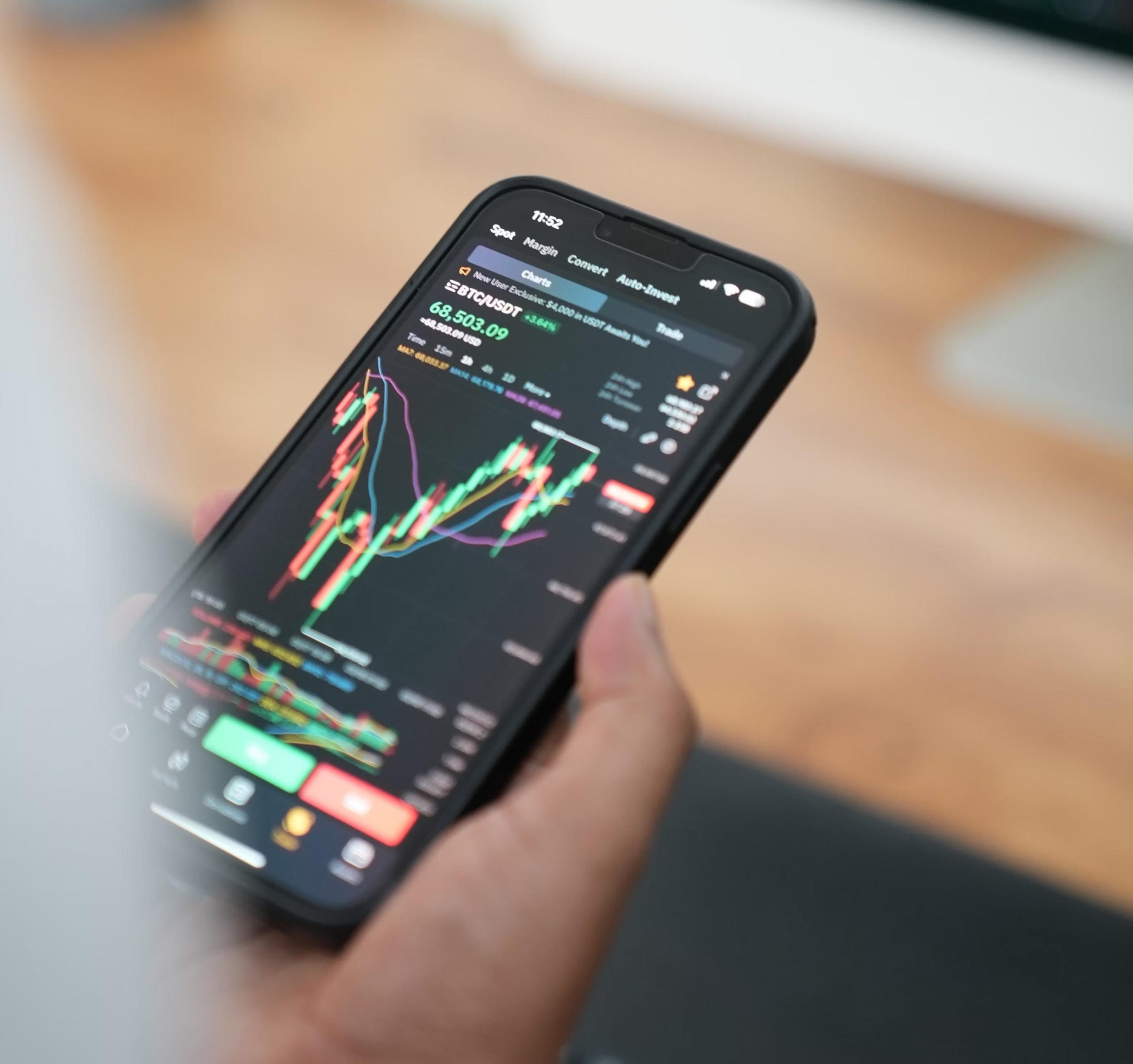 Bybit cryptocurrency trading app displayed on a smartphone. Image credit: Unsplash