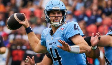 Nick Arbuckle throws three TD passes, scores another to lead Argos past Lions