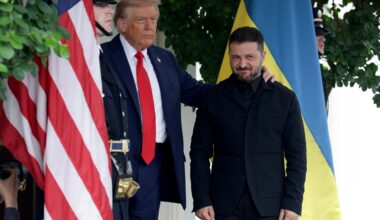 European Leaders with President Donald Trump, and President Volodymyr Zelensky at the White House in Washington, D.C., U.S. on Aug. 18, 2025.