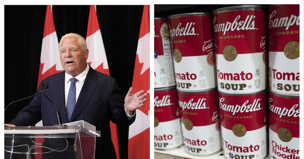 Doug Ford criticizes Campbell's soup over labels