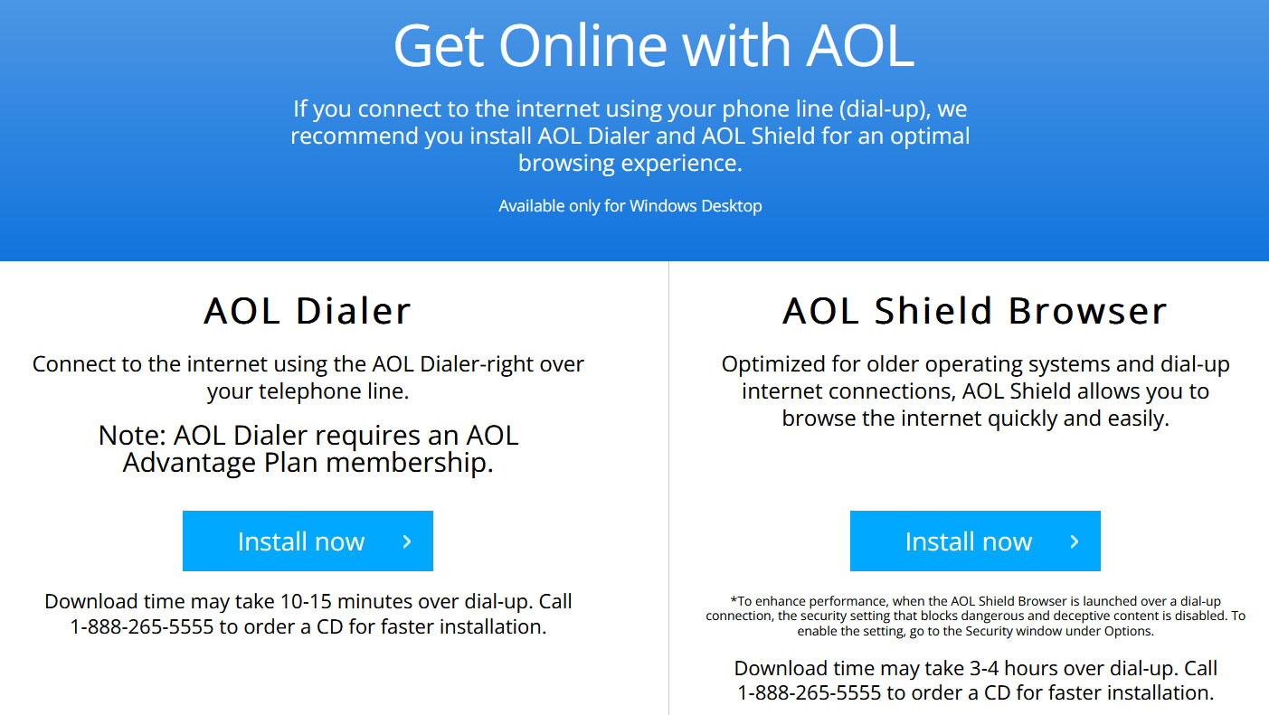 AOL still advertising its dial-up