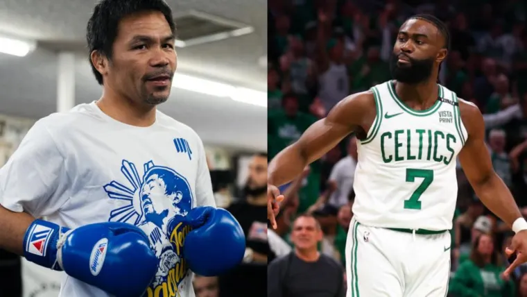 Celtics' Jaylen Brown links up with boxing legend Manny Pacquiao in Manila image